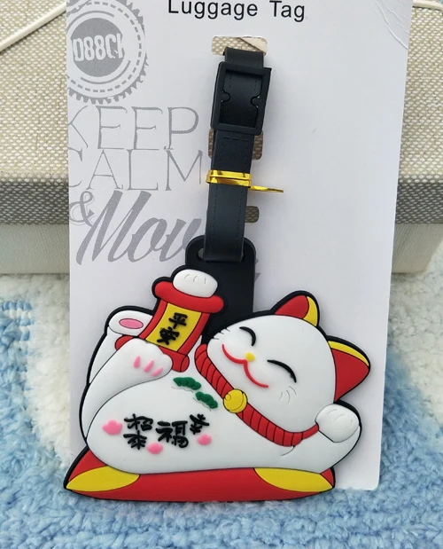 see chart5 1 шт. Lucky Cat Аниме путешествия бренд багажная бирка на чемодан ID адрес портативный держатель тегов багажные этикетки - Цвет: see chart5