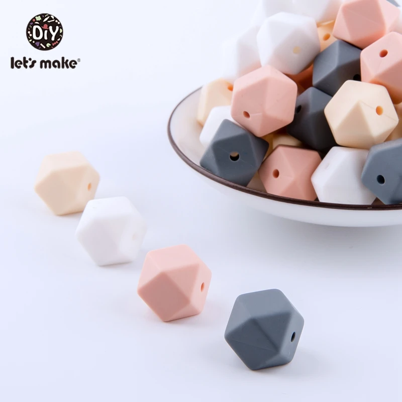 19GJ0194 Let'S Make, 20 шт., детские силиконовые бусины для собак, грызунов, мини, сделай сам, соска, клипса, цепочка, ожерелье, подвеска, жевание, Прорезыватель зубов, Детская Игрушка прорезыватель - Цвет: 19GJ0194