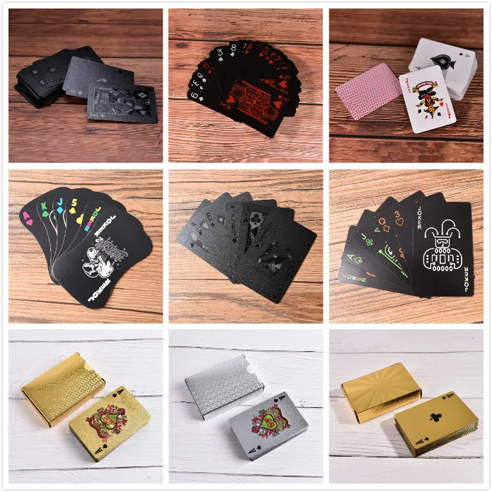 Waterproof Black Gold Playing Cards Paper Cards Collection Black Diamond Poker Cards Creative Standard Playing Cards Dice