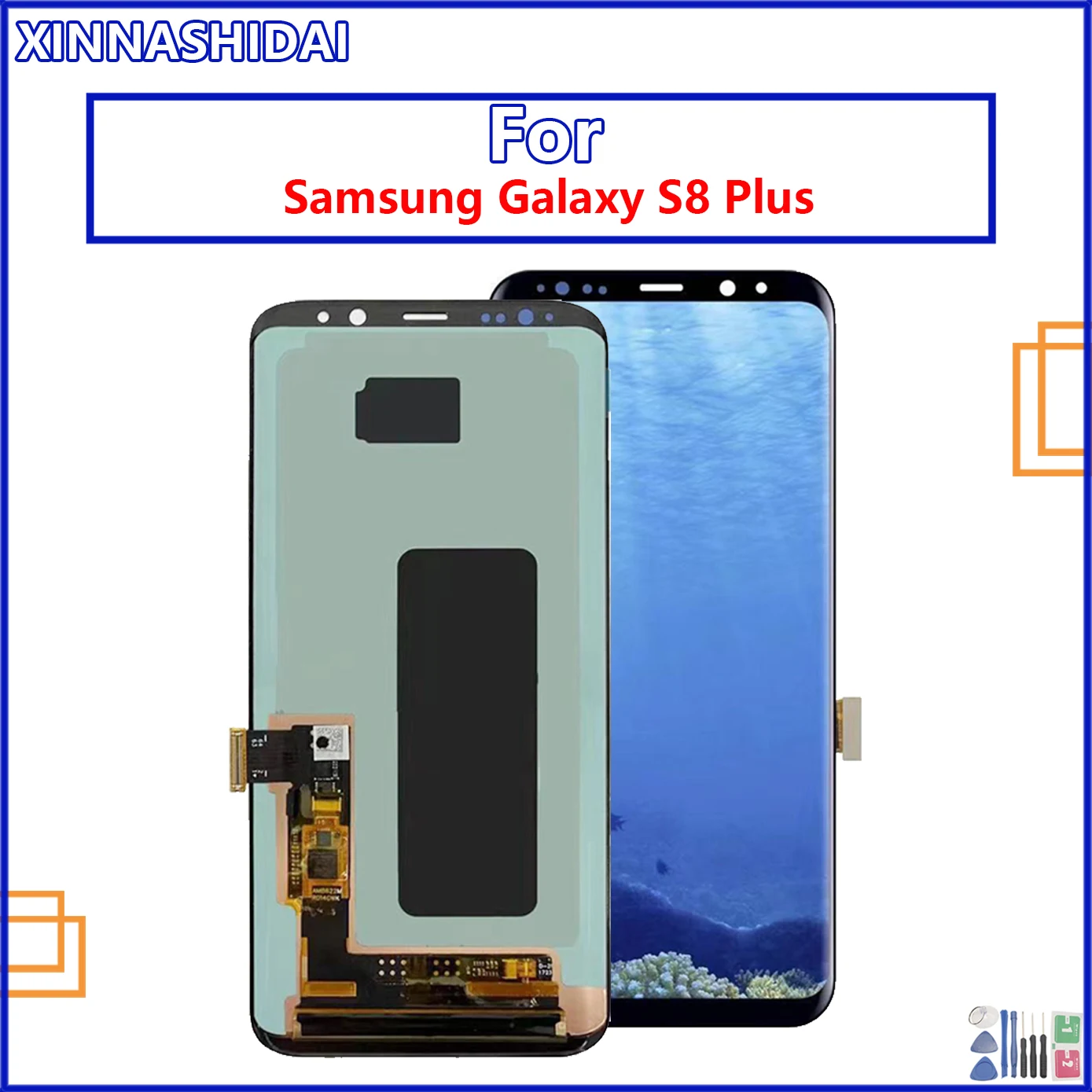 100% AMOLED ЖК-дисплей для SAMSUNG Galaxy S8 Plus G955 G955F сенсорный экран дигитайзер запасные