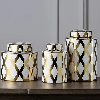 

Modern Cross Gold Lines Ceramic Vase Home Decor Accessories Dry Flower Vase Jar For Flower Home Living Room Bedroom Dining Table