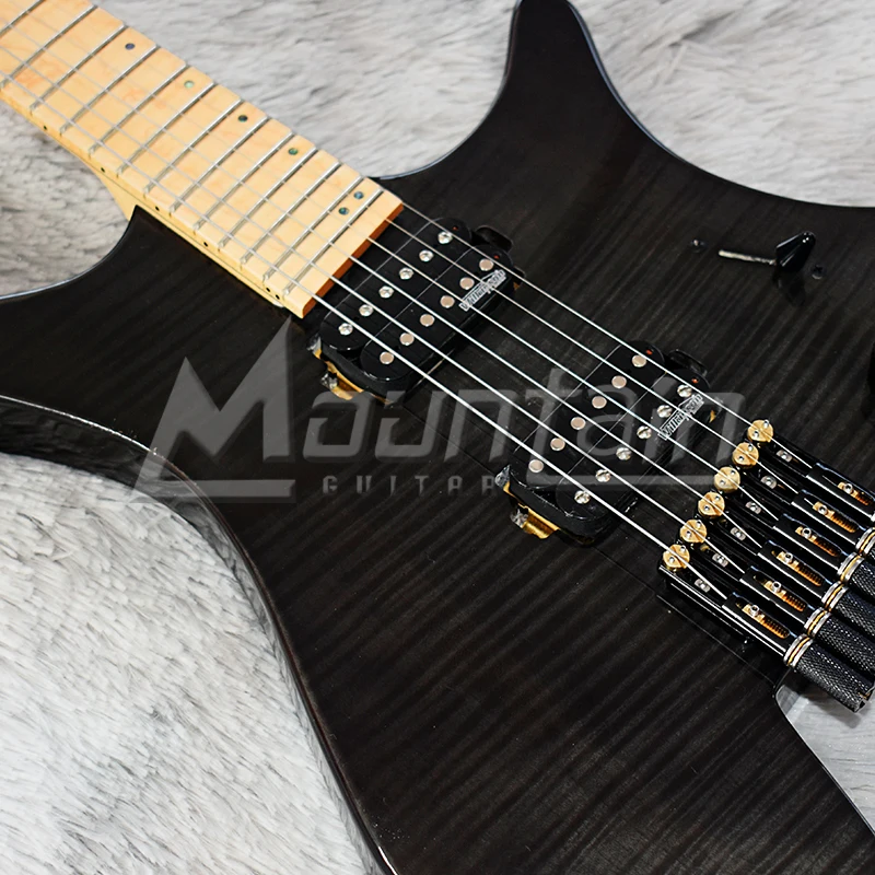 6弦 扇品 透明黑 虎纹06