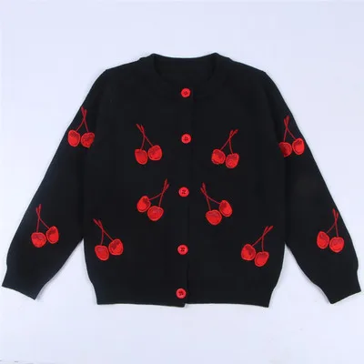 Welaken/Модный стильный осенний свитер для девочек, вязаный свитер с длинными рукавами и милым узором, Детский свитер, одежда для детей - Цвет: K03354Black