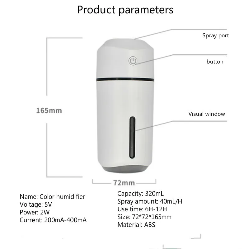 Car Humidifier Atomization Machine Increase Perfume Usb Desktop Use Water Mini Portable No Insert Electric Purify Humidification