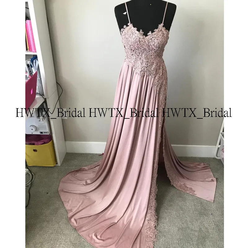 HWTX_Bridal,, индивидуальные платья для выпускного вечера на тонких бретелях, винтажные кружевные длинные трапециевидные Формальные вечерние платья, Vestidos de fiesta