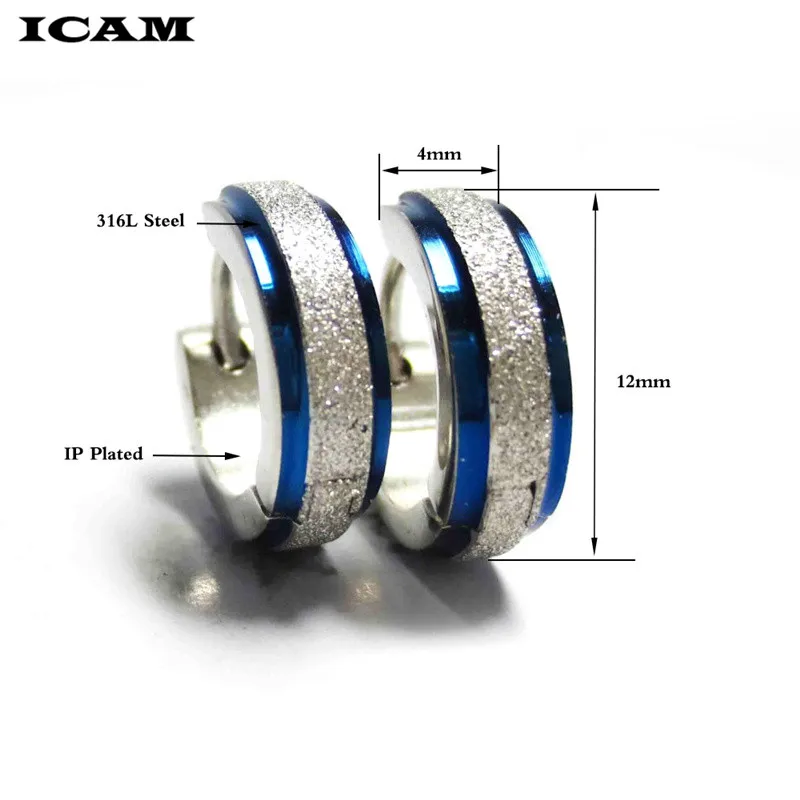 ICAM маленькие обручи Huggie, серьги для женщин, дети, девочки, ювелирные изделия синего цвета Oorbellen Aretes Arose
