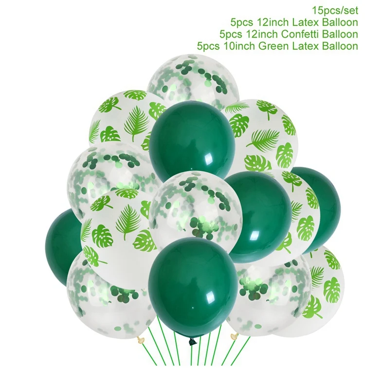 PATIMATE латексные шары зеленые шары животные пальмовый лист фольги шары сафари тропические вечерние балоны один год воздушный шар на день рождения - Цвет: balloon 6