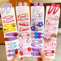 Lot de 12 pinces à cheveux pour filles, nouvelles, mignonnes, colorées, à motif de fleurs de dessin animé, pour enfants, adorables barrettes, accessoires de mode pour cheveux 4