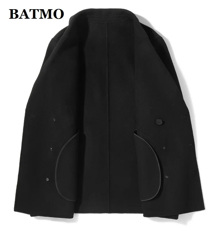 BATMO Новое поступление осень и зима шерсть двубортный Тренч, мужские шерстяные куртки 8638