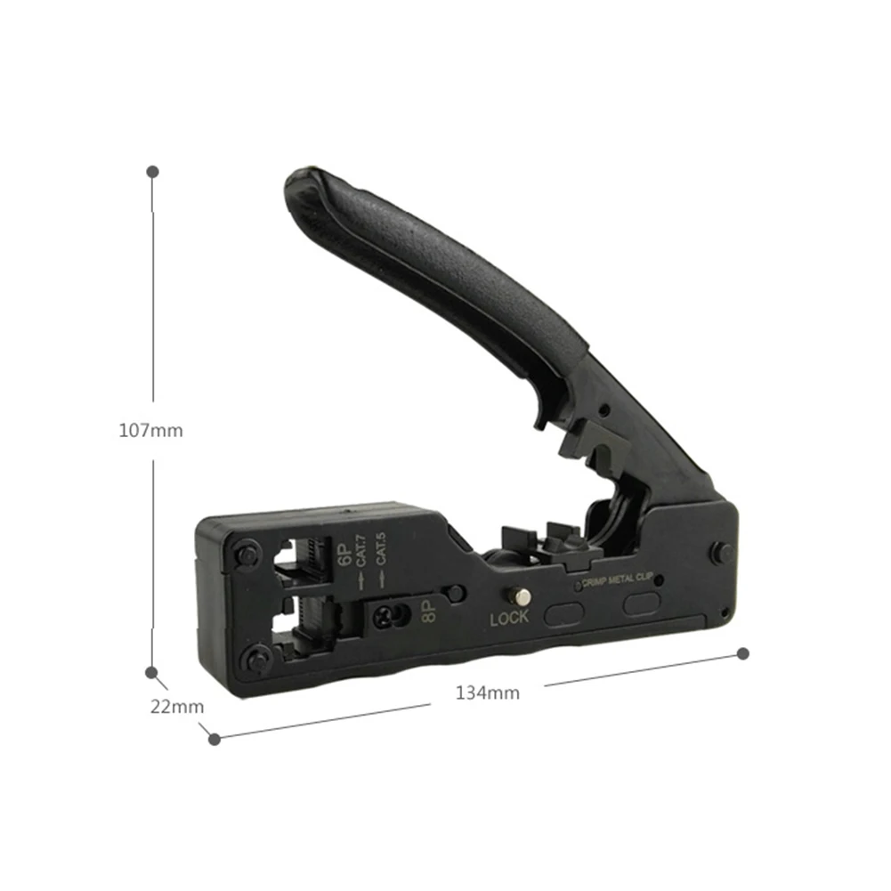 

Networking Tools RJ45 crimper Cable Stripper RJ45 Cat7 Cat6a Cat6 Cat5 RJ11 RJ12 Pressing Clamp Pliers Clipper Multifunction Kit