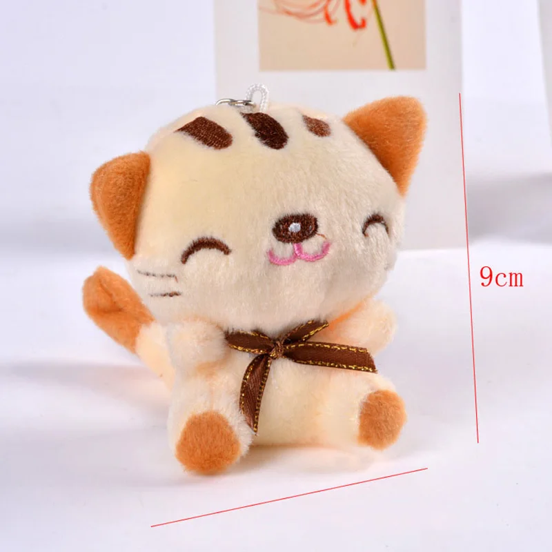 Мини плюшевая игрушка сидячая кукла улыбающийся Кот брелок игрушки Kawaii Cat 9 см Новая мягкая игрушка; подарок мягкие животные для детей
