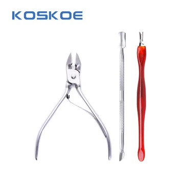 

3pcs/set Nail Polish Tools Nail Cuticle Nipper Tool Nail Pusher Dead Skin Remover Cutter Clipper Trimmer Pedicure Nail Care Tool