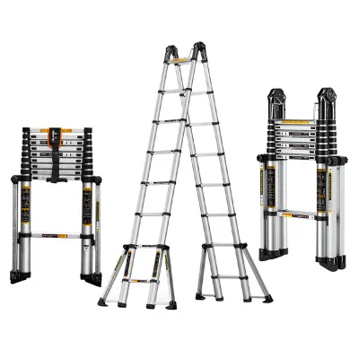 2.9m+ 2.9m aluminum alloy telescopic ladder herringbone project straight folding eight foot anti-tip | Инструменты