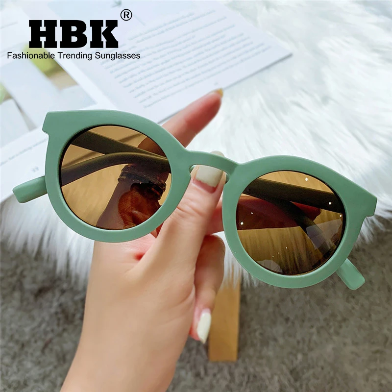 HBK Retro Vintage Round Sunglasses Women Fashion Trending Jelly Candy Color Shades UV400 Classic Men Grey Tea Sun Glasses black cat eye sunglasses