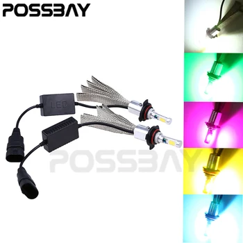 

POSSBAY Universal 2x 9012 3500K/6500K/10000K 24V Car LED Headlight Bulbs COB Waterproof Beam Fog Lights
