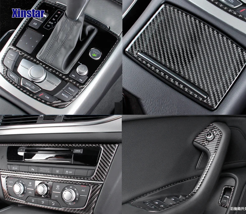 Carbon Fiber Car Interior Decoration Sticker For Audi A6 2012 to 2018