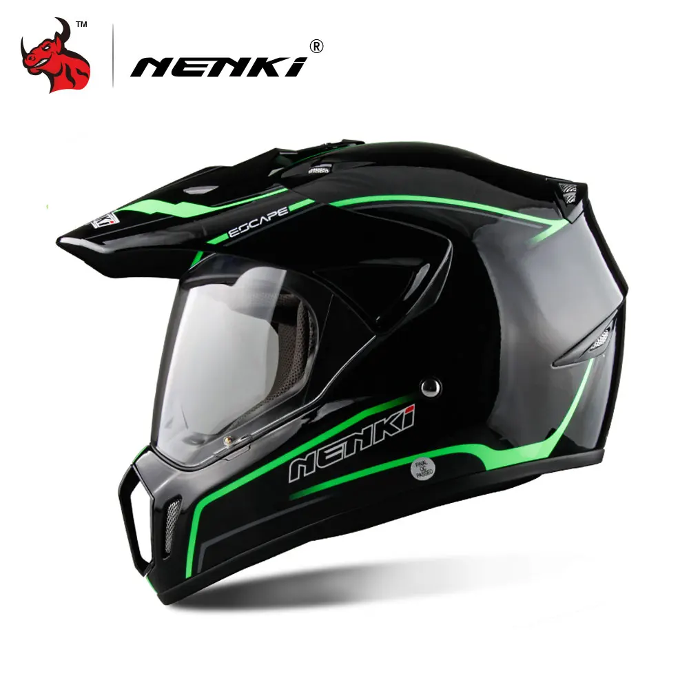 NENKI мотоциклетный шлем для мотокросса внедорожный шлем ABS материал мотоциклетный шлем для верховой езды Casco Moto ECE Сертификация - Цвет: 310 black green