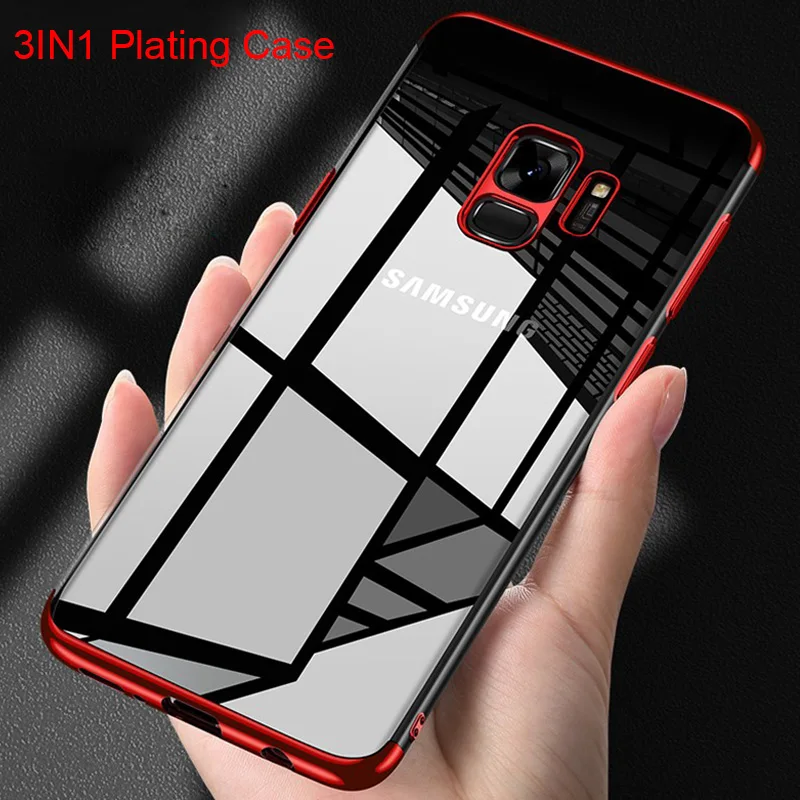 

Plating 3in1 Case for Samsung S9 Case for Samsung Galaxy S8 Plus S10 Lite Soft TPU Case for Samsung S6 S7 Edge S5 Note 5 8 9