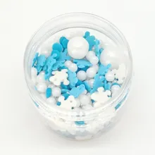 40 г Рождественский торт-Снежинка украшения синий и белый Снежинка съедобные жемчужные конфеты Шоколадные украшения