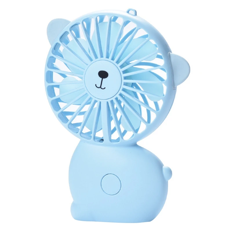 

Usb Handheld Fan Cute Cartoon Three-Speed Big Wind Night Light Charging Handheld Wind Portable Small Fan(Blue)