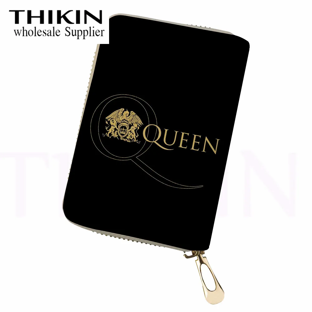 THIKIN Rock Band queen Band женский держатель для карт для пластиковых карт мультяшная Обложка для паспорта кожаный PU держатель для карт на заказ - Цвет: as picture