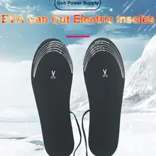 USB с подогревом стельки для обуви ноги согревающие колодки водонепроницаемый размер регулируемый зимний Коврик Нагреватель для спорта на открытом воздухе удобный/FFY/