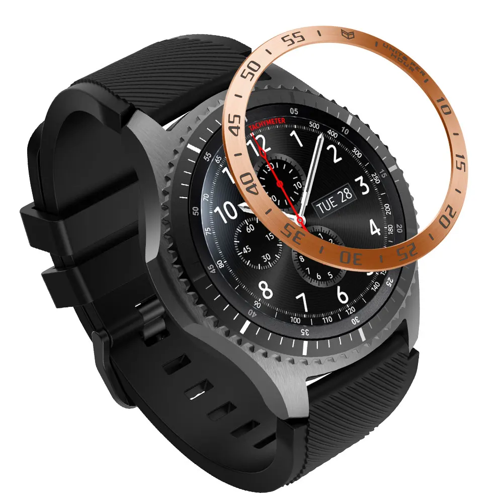 Силиконовый ремешок для samsung gear S3 Frontier/galaxy watch 46 мм часы с окантовкой ремешок против царапин защита Круглый браслет - Цвет: A Rose gold