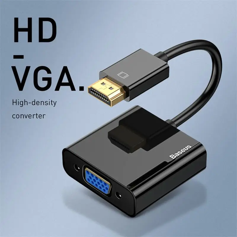 Baseus HDMI to VGA Adapter 1080P Male Female splitter for PC monitor Laptop HDTV vga | Компьютеры и офис