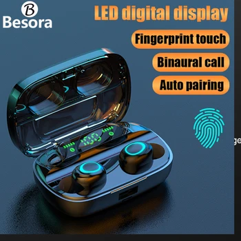 

Besora Bluetooth Wireless Headphones with Microphone Sports Waterproof Earphones Headset Earbuds