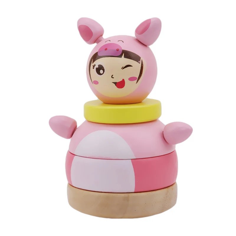 Кукла Roly-poly подвижные погремушки, игрушка, стакан для новорожденных, подарок для детей, Мультяшные деревянные развивающие игрушки, игра для укладки