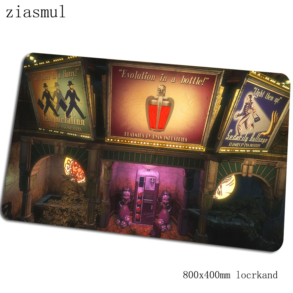 Bioshock коврик для мыши 80x40 см игровой коврик для мыши с изображением аниме 3d офисный ноутбук с алюминиевым корпусом стол коврик подарок на Хэллоуин padmouse игры pc gamer коврики - Цвет: Size 800x400x2mm