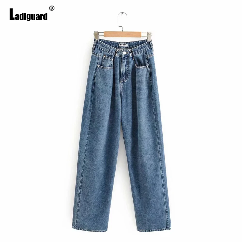 High Cut Women Fashion Jeans Boyfriend Staight Leg Denim Pants sexy fashion jeans Female Stand Pocket Trouser ladies Loose jeans