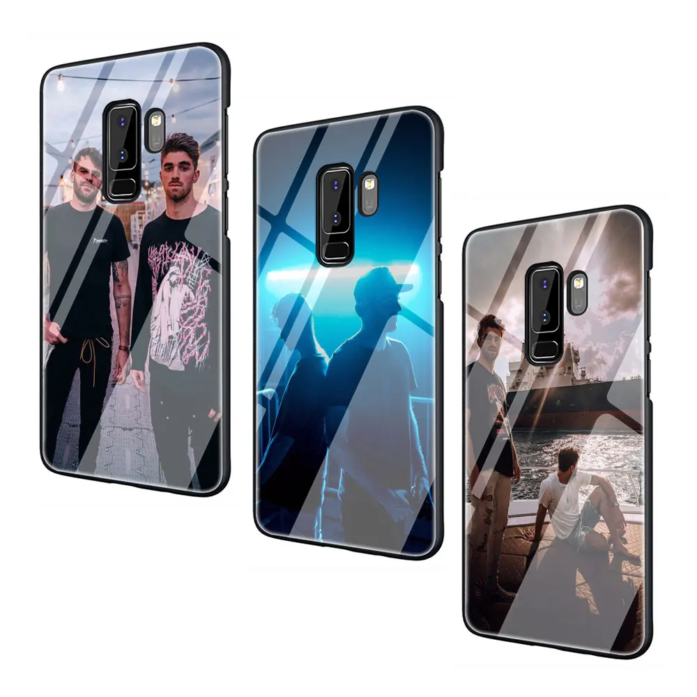 EWAU Chainsmokers закаленное Стекло Телефон чехол для Galaxy S7 edge S8 9 10 Plus, Note 8, 9, 10, A10 20 30 40 50 60 70