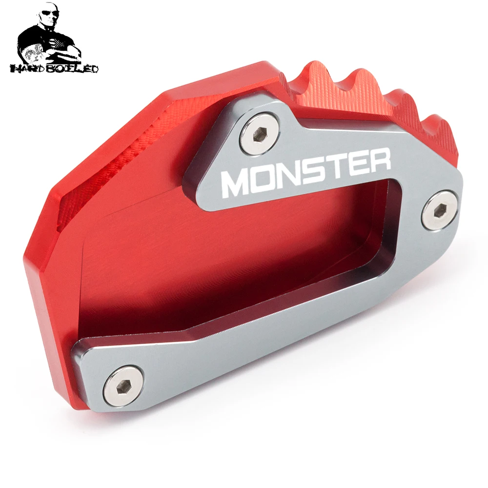 Motorcycle CNC Kickstand Foot Side Stand Extension Support Plate Pad with logo For Ducati MONSTER 1200 1200S 821 2014-2019 2018 (22)