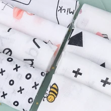 5PCS Kids Baby Cartoon Towels Saliva Towel Cotton Muslin Towel Handkerchief Two Layers Wipe Handkerchiefs 28X28cm