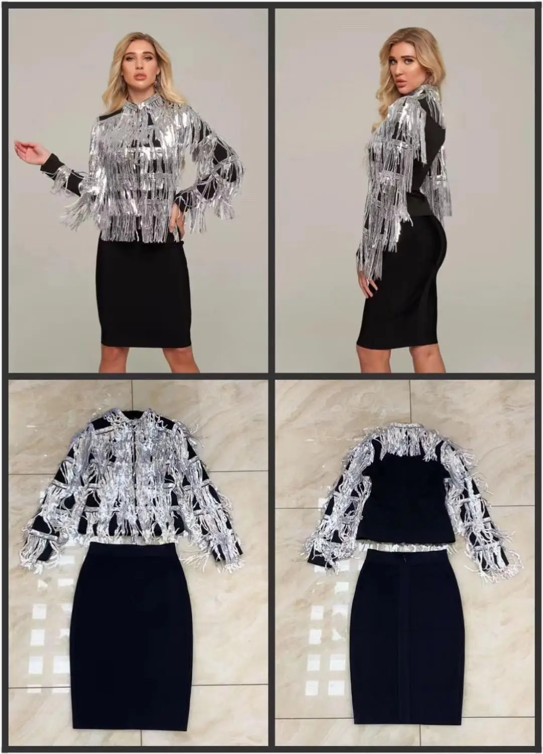 Новинка, женское черное платье из двух частей, Vestidos, круглый вырез, длинный рукав, для знаменитостей, для вечеринки, бодикон, бандажные платья