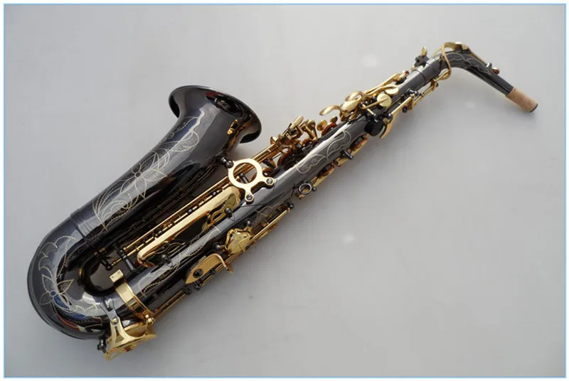 Лучшее качество альт саксофон черный никель золото e-плоский музыкальный латунный чехол. Рид. Мундштук