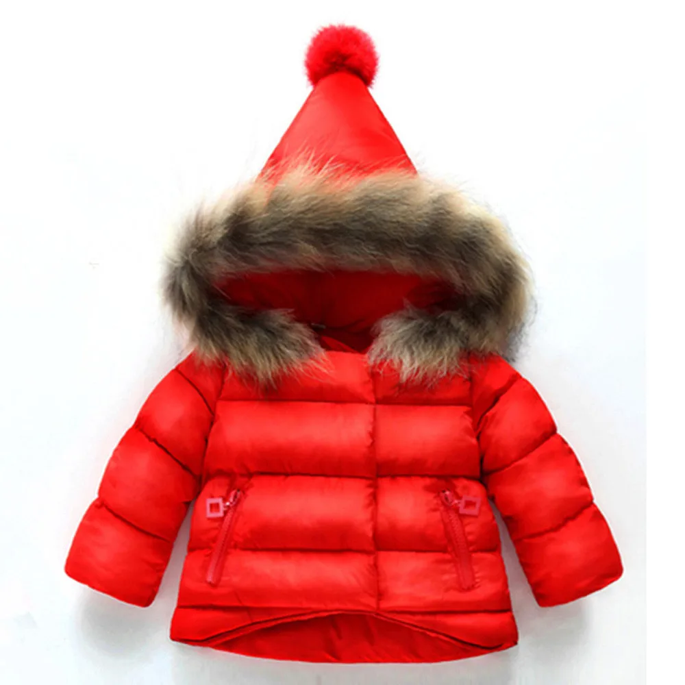 HOTAutumn/теплые зимние куртки для девочек; пальто для мальчиков; куртки для маленьких девочек; детская верхняя одежда с капюшоном; пальто; детская одежда - Цвет: RD