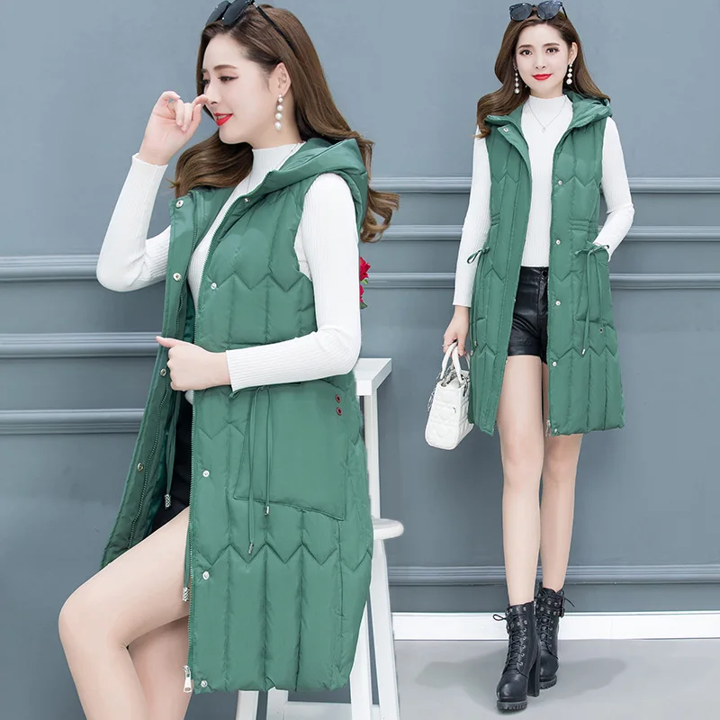 

Mid-length Slim Fit Slimming Elegant Waistcoat Coat Women's 2019 Winter New Style Korean-style Hooded Large Size down Jacket Cot