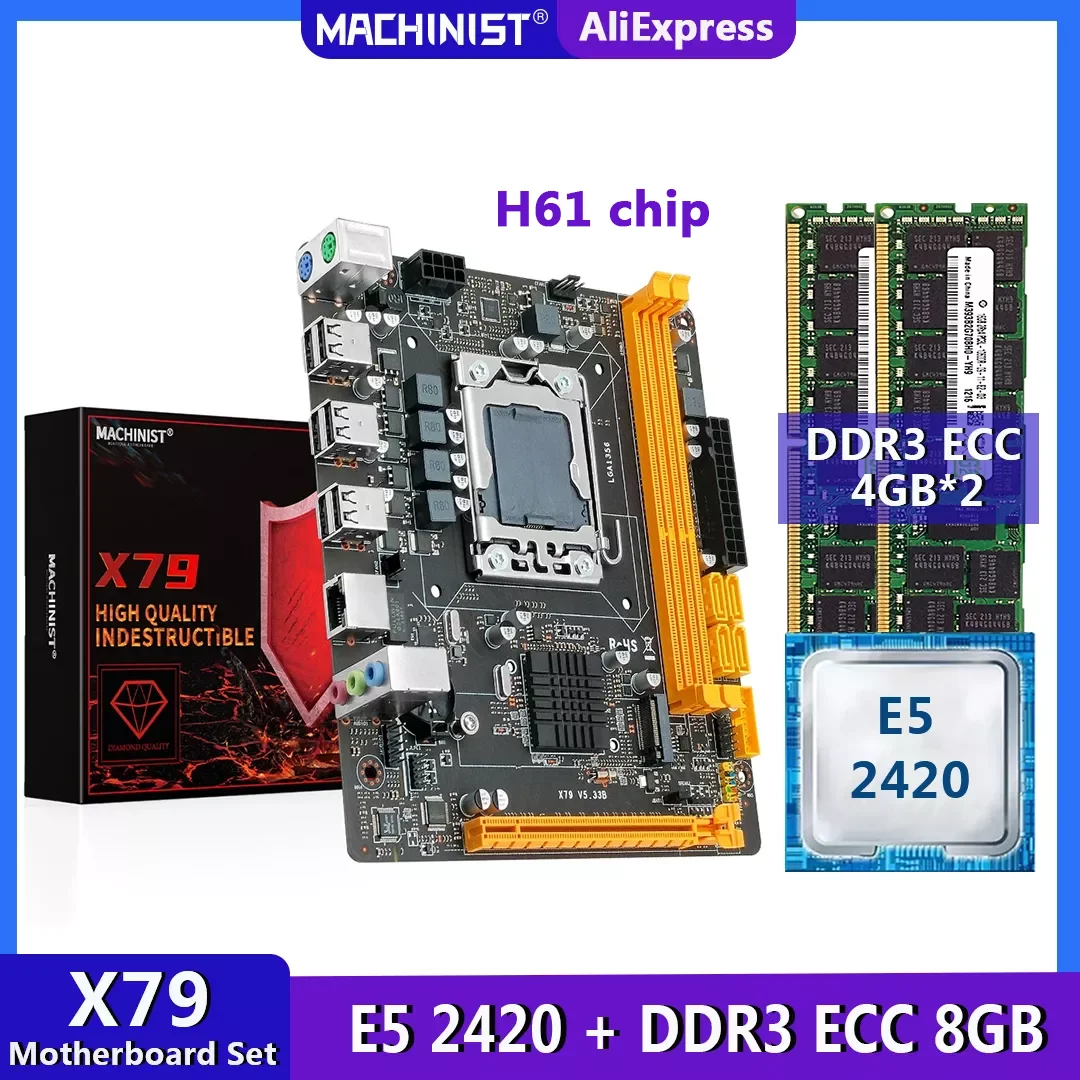 Machinist X79 Motherboard Lga 1356 Set Kit With Xeon E5 2420 Processor 