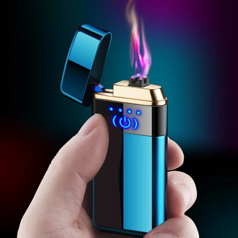 New Electric Lighter With LED Power Display USB Charging Cigarette Lighter Windproof Arc Plasma Lighters Gadgets For Men