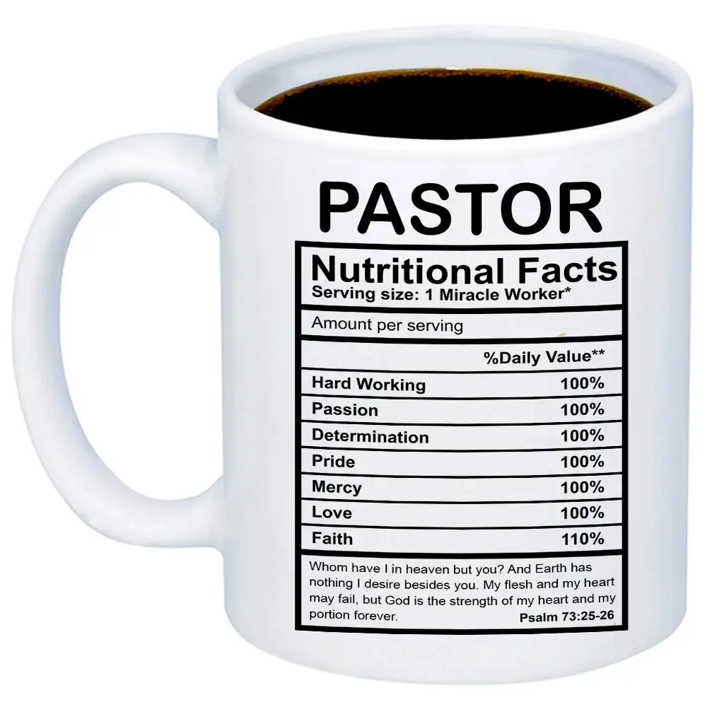 Gifts for Pastor Nutritional Facts Coffee Mug Funny 11oz Cup | Дом и сад