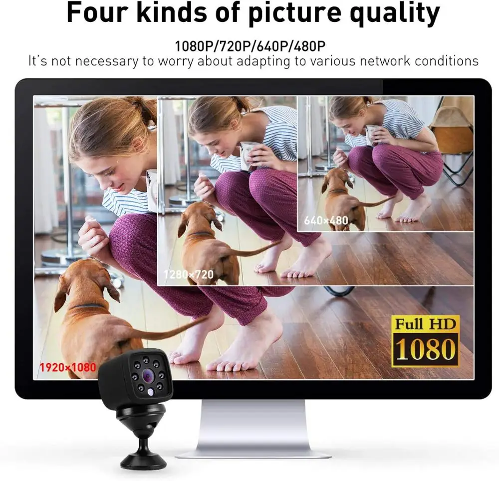Мини Камера wi fi 1080p IP камера Открытый Ночное видение Android Беспроводной без рамки с