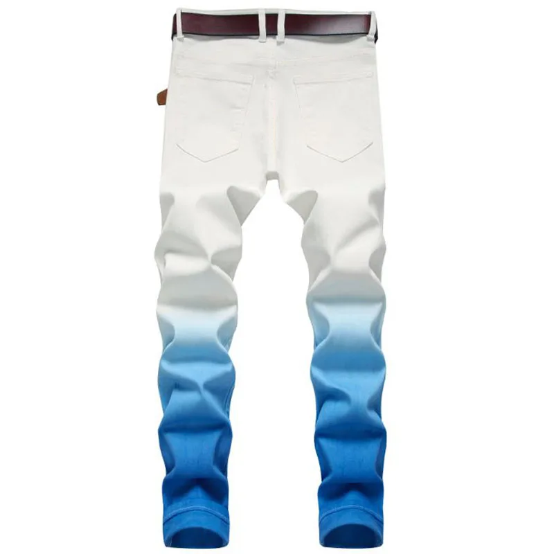 2024 Spring Mens Cotton Jeans Elastic Slim Skinny White Jeans For Men Trousers Casual Male Hip hop Denim Pants pantalones hombre