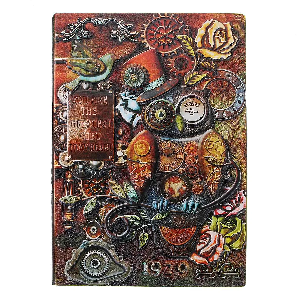 colorful 4 цвета блокнот A5 винтажный 3D тисненый дневник путешественника Блокнот Журнал кожаный ПОДАРОК Книга Библия ручной работы - Цвет: colorful