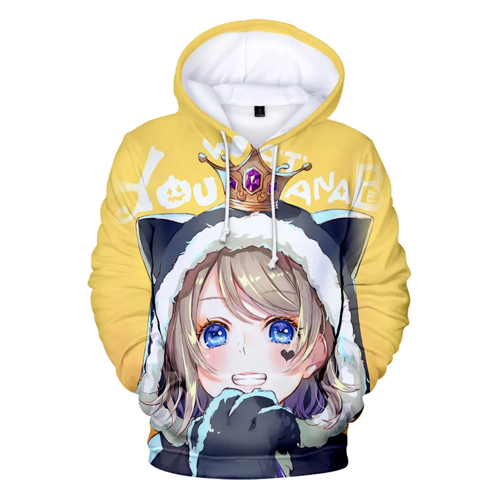 

LoveLive Watanabe You 3D Fashion Fall Winer Suit Hoodies Sportswear Hooded Youthful Kawaii Youthful Women/Men The hooded