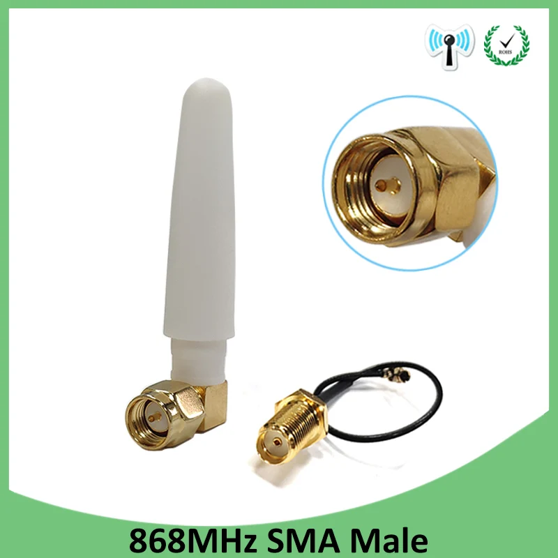 

868MHz 915MHz Antenna 2dbi SMA Male Connector GSM 915 MHz 868 MHz antena antenne waterproof +21cm RP-SMA/u.FL Pigtail Cable