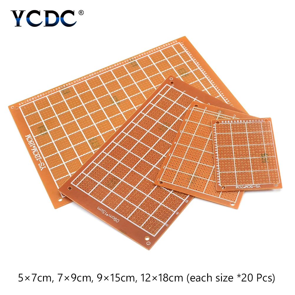 20/40/80Pcs Single-sided Copper DIY Prototype Paper PCB Board Set 5x7cm 7x9cm 9x15cm 12x18cm Diy Electronic For Module | Электроника