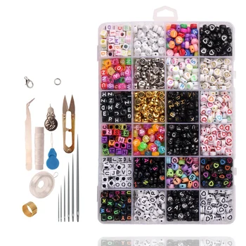 

24 Grid Diy Bracelets Early Childhood Education Alphabet Beads Plastic Bracelet Combination Set About 1000