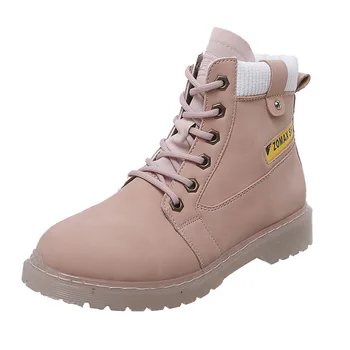 

2020 Winter Leather Martin Boots Women'S Shoes Plus Velvet To Keep Warm High Heel For Women Snow Boots Flat Fashion High Boots
